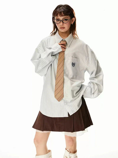 Tom School Style Loose Shirt-korean-fashion-Shirt-Tom's Closet-OH Garments