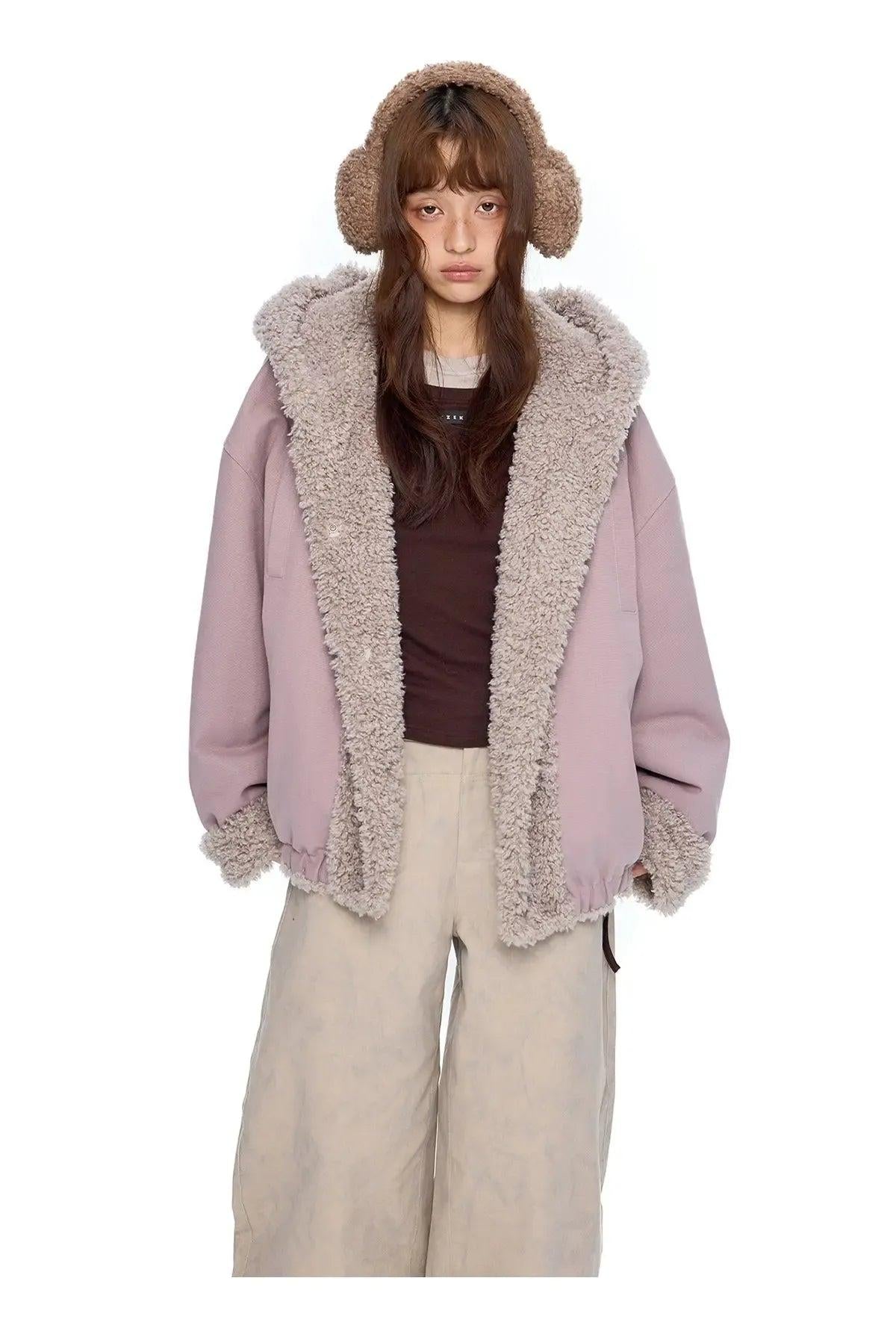 Tom Shearling-Trim Full-Zip Jacket-korean-fashion-Jacket-Tom's Closet-OH Garments