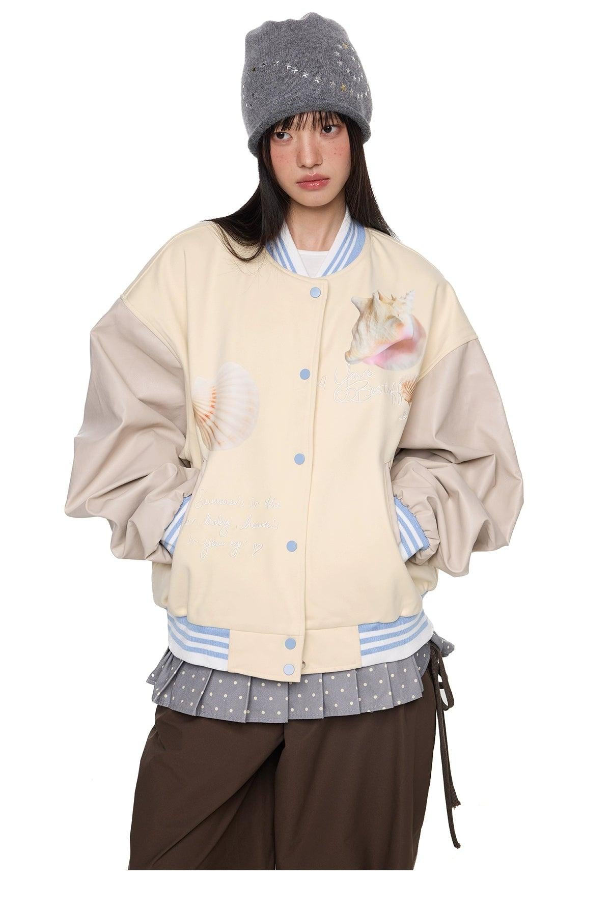 Tom Shells Graphic Varsity Jacket-korean-fashion-Jacket-Tom's Closet-OH Garments
