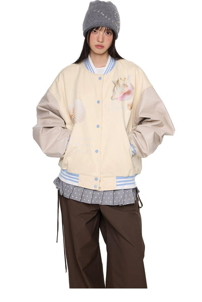 Tom Shells Graphic Varsity Jacket-korean-fashion-Jacket-Tom's Closet-OH Garments