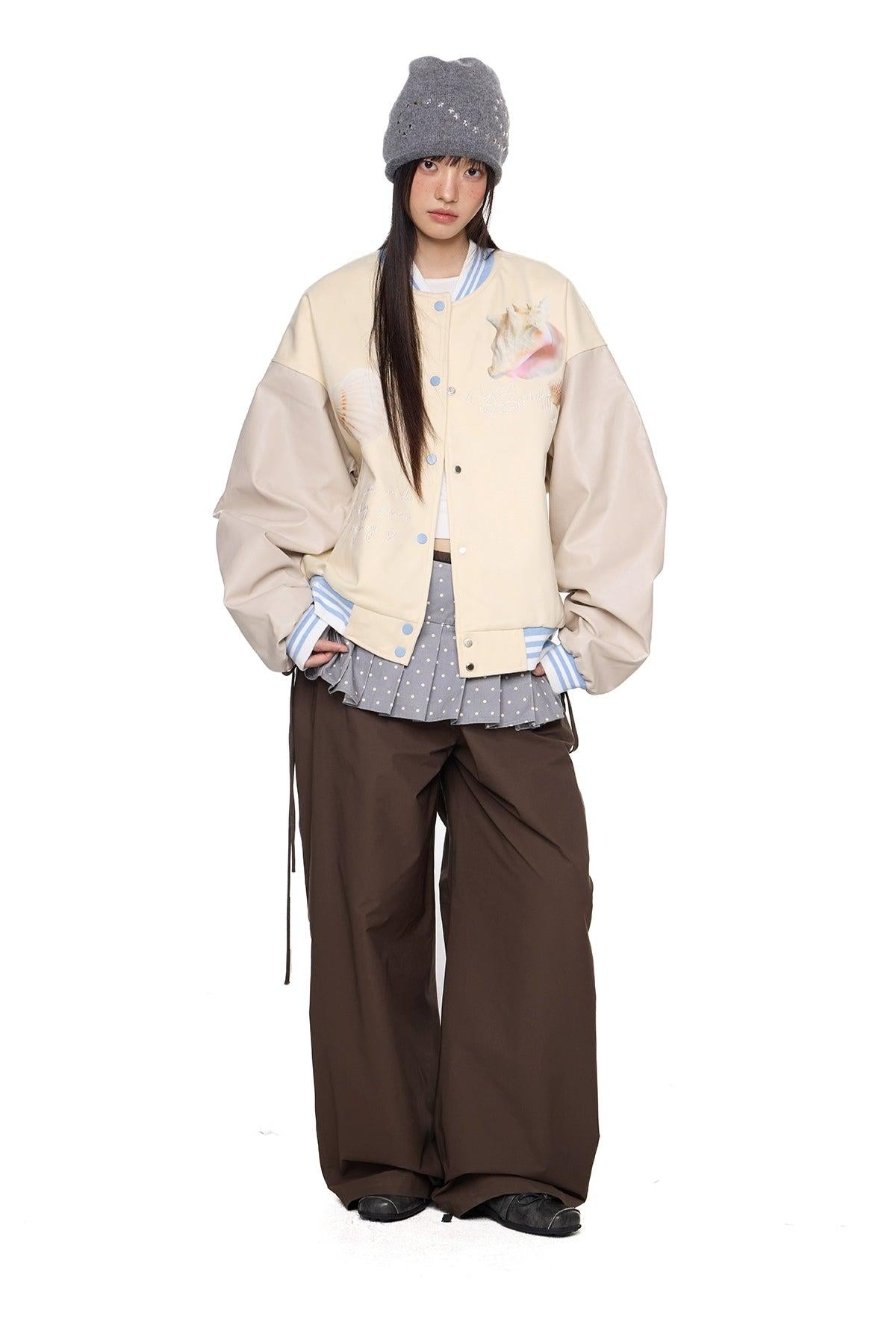 Tom Shells Graphic Varsity Jacket-korean-fashion-Jacket-Tom's Closet-OH Garments