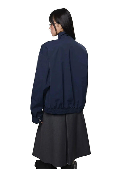 Tom Sleek Contrast Plaid Stand Collar Jacket-korean-fashion-Jacket-Tom's Closet-OH Garments