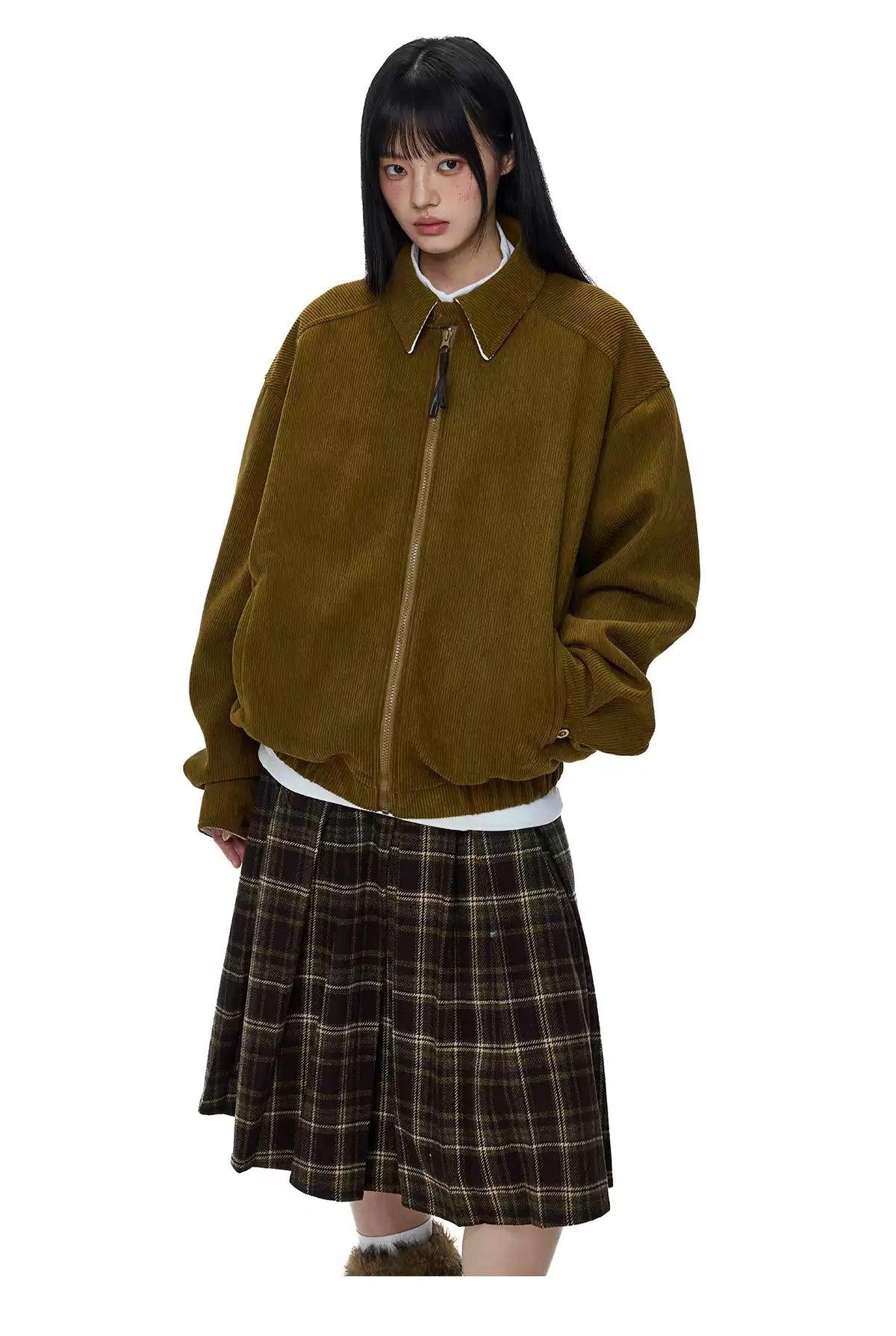 Tom Sleek Corduroy Zipped Jacket-korean-fashion-Jacket-Tom's Closet-OH Garments