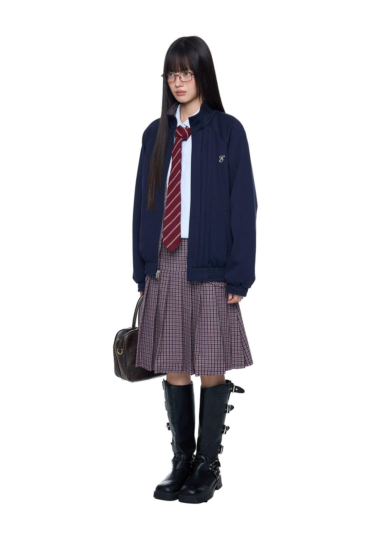 Tom Sleek Plaid Reversible Jacket-korean-fashion-Jacket-Tom's Closet-OH Garments