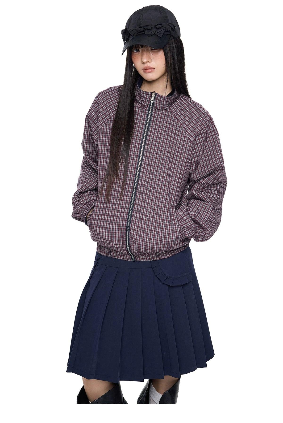 Tom Sleek Plaid Reversible Jacket-korean-fashion-Jacket-Tom's Closet-OH Garments