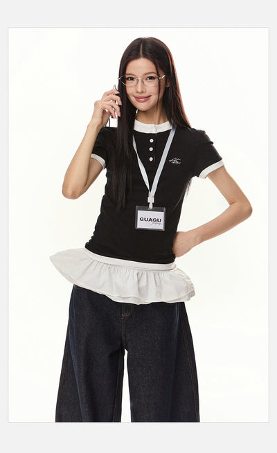 Tom Slim Fit Henley Button T-Shirt-korean-fashion-T-Shirt-Tom's Closet-OH Garments