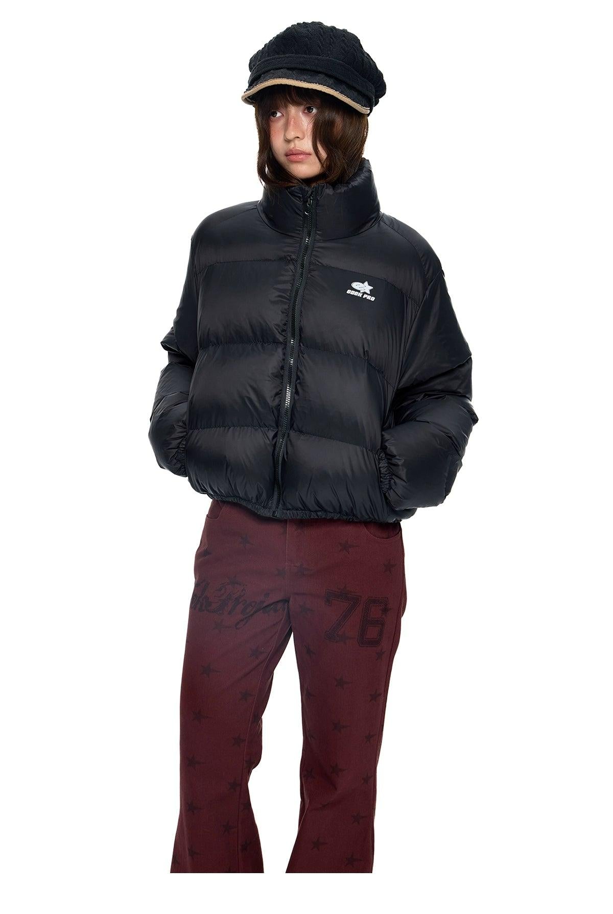 Tom Stand Collar Puffer Jacket-korean-fashion-Jacket-Tom's Closet-OH Garments