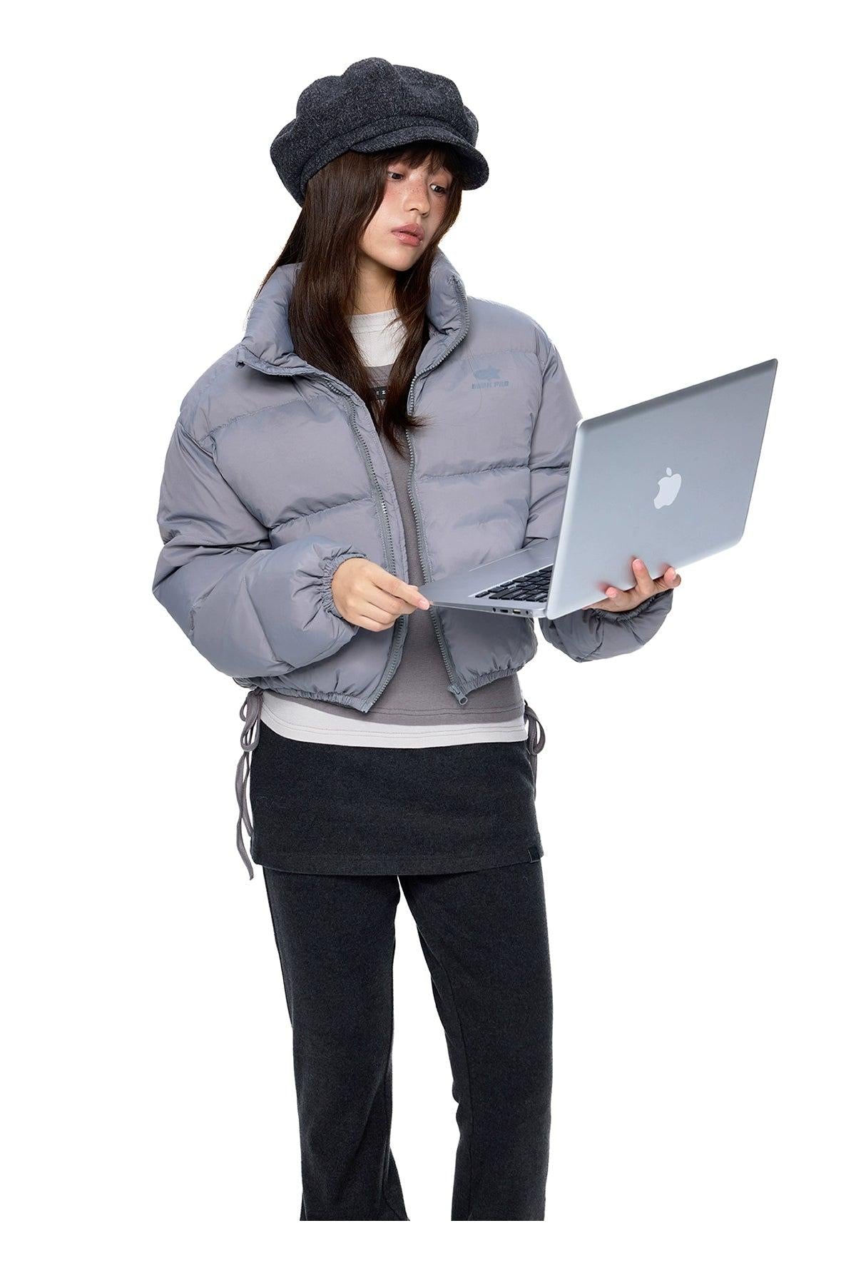 Tom Stand Collar Puffer Jacket-korean-fashion-Jacket-Tom's Closet-OH Garments