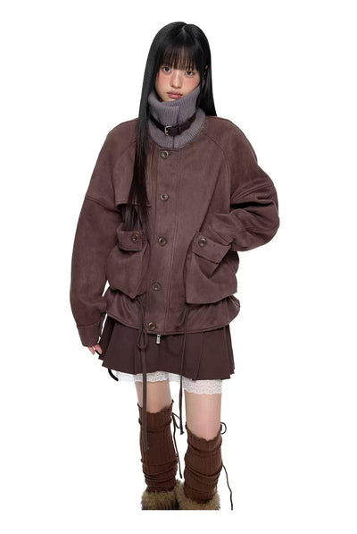 Tom Strapped Ribbed Funnel Neck Jacket-korean-fashion-Jacket-Tom's Closet-OH Garments
