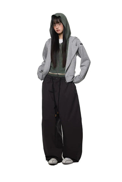 Tom Stripe Layered Zipped Hoodie-korean-fashion-Hoodie-Tom's Closet-OH Garments