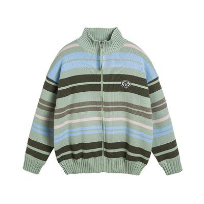Tom Stripes Ribbed Hem Knit Jacket-korean-fashion-Jacket-Tom's Closet-OH Garments