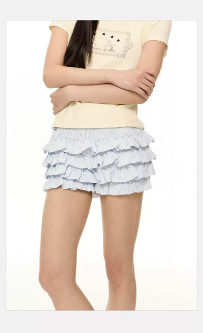 Tom Stripes Ruffled Skirt-korean-fashion-Skirt-Tom's Closet-OH Garments