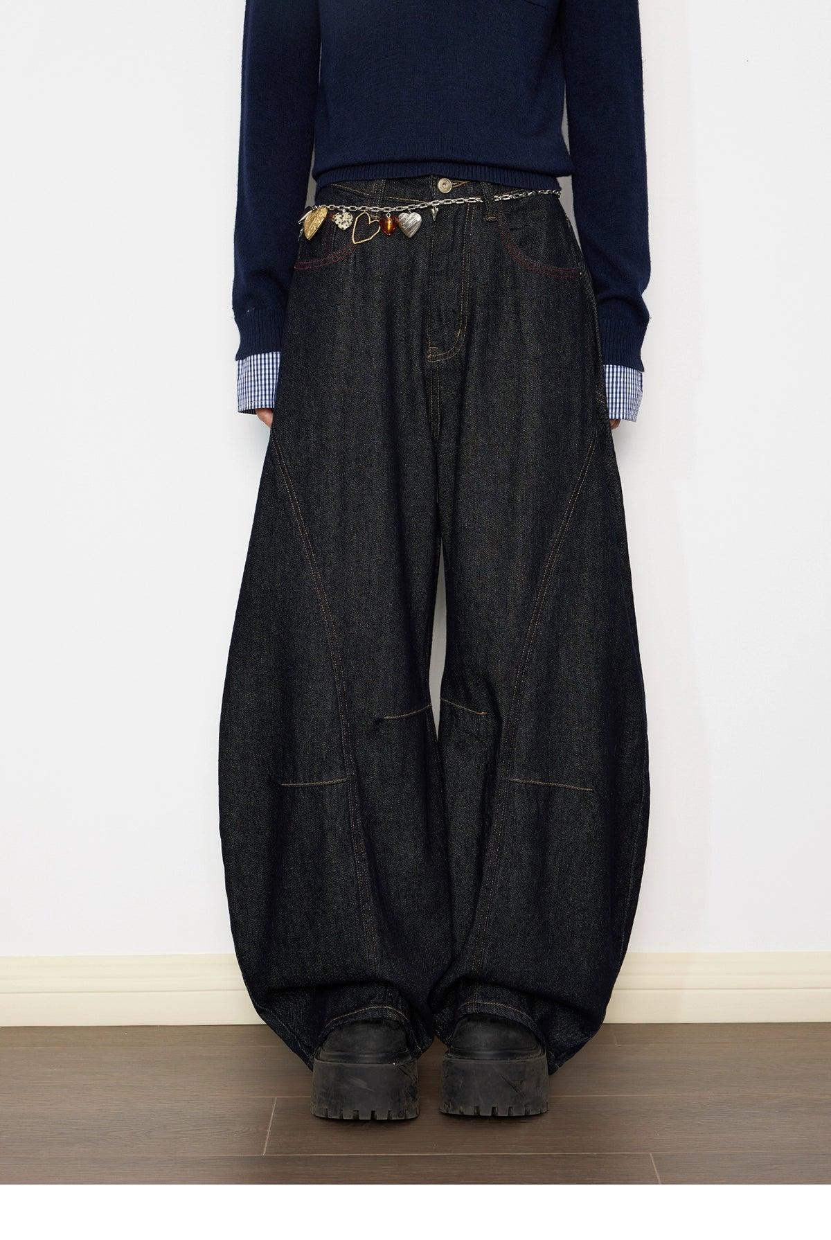 Tom Structured Barrel Leg Jeans-korean-fashion-Jeans-Tom's Closet-OH Garments