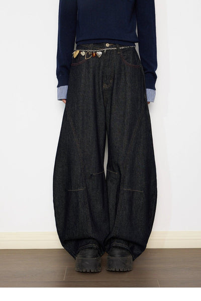 Tom Structured Barrel Leg Jeans-korean-fashion-Jeans-Tom's Closet-OH Garments