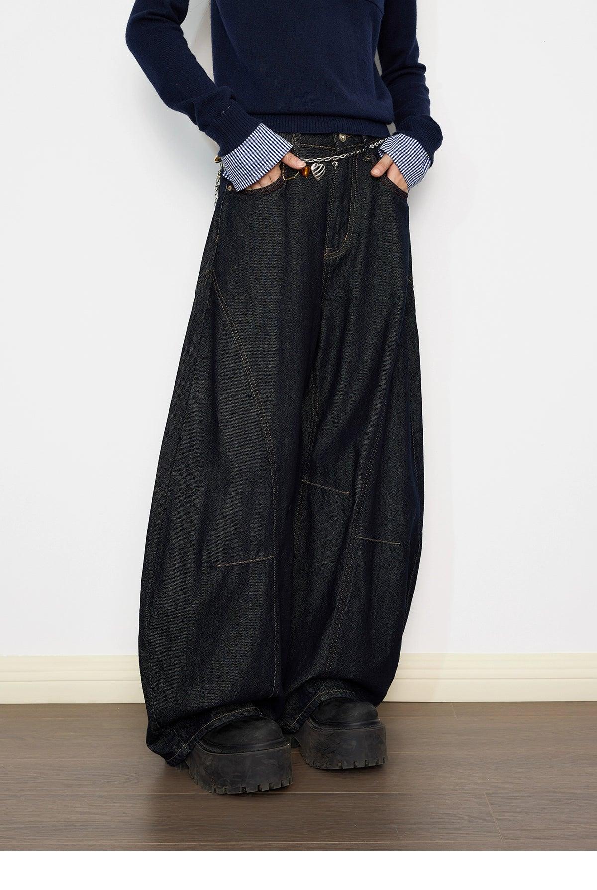 Tom Structured Barrel Leg Jeans-korean-fashion-Jeans-Tom's Closet-OH Garments