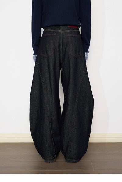 Tom Structured Barrel Leg Jeans-korean-fashion-Jeans-Tom's Closet-OH Garments