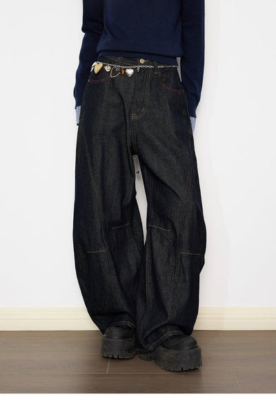 Tom Structured Barrel Leg Jeans-korean-fashion-Jeans-Tom's Closet-OH Garments