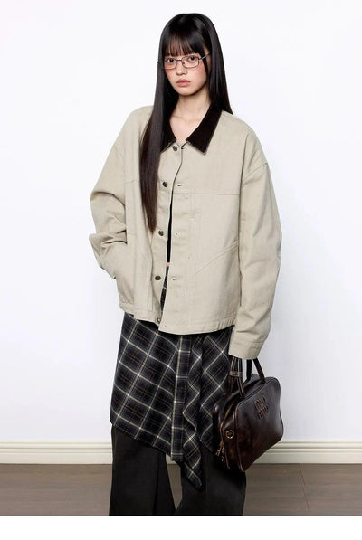 Tom Structured Contrast Collar Jacket-korean-fashion-Jacket-Tom's Closet-OH Garments