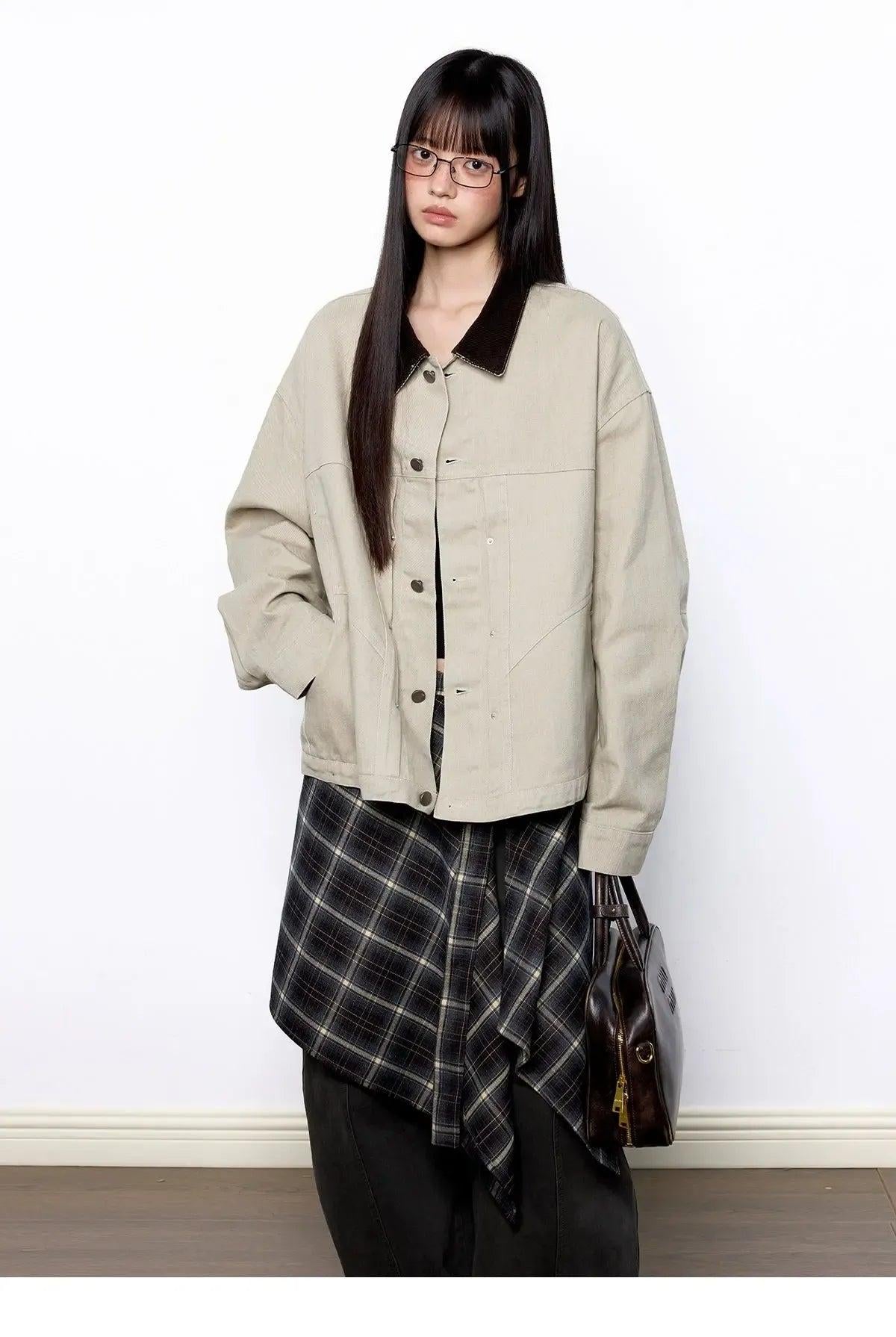 Tom Structured Contrast Collar Jacket-korean-fashion-Jacket-Tom's Closet-OH Garments