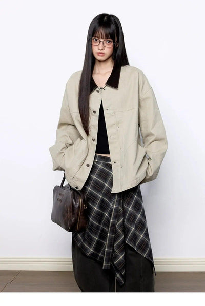 Tom Structured Contrast Collar Jacket-korean-fashion-Jacket-Tom's Closet-OH Garments
