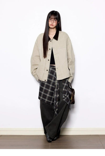 Tom Structured Contrast Collar Jacket-korean-fashion-Jacket-Tom's Closet-OH Garments
