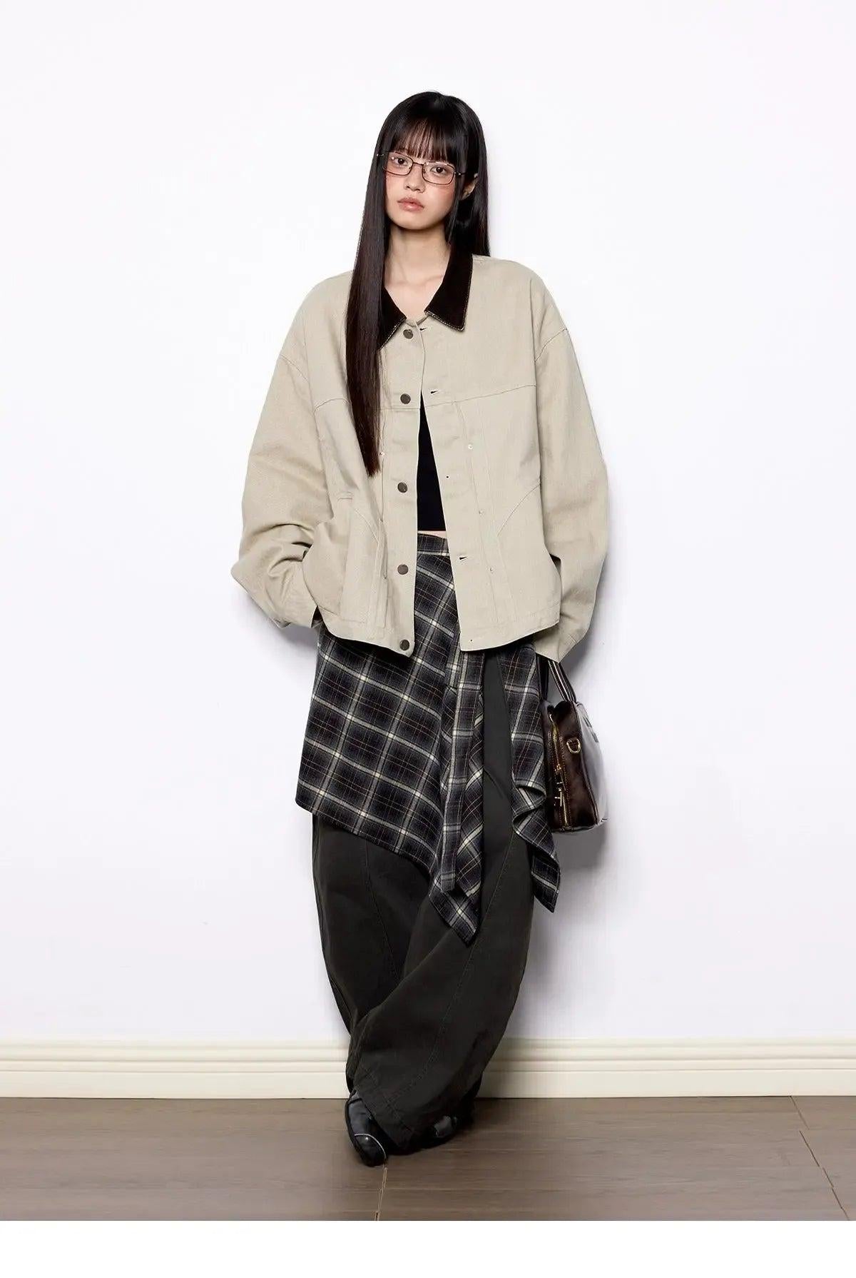 Tom Structured Contrast Collar Jacket-korean-fashion-Jacket-Tom's Closet-OH Garments