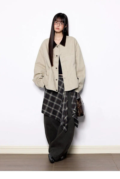 Tom Structured Contrast Collar Jacket-korean-fashion-Jacket-Tom's Closet-OH Garments
