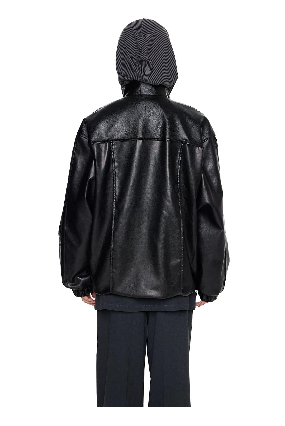 Tom Structured Multi Details PU Leather Jacket-korean-fashion-Jacket-Tom's Closet-OH Garments