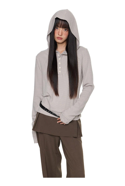 Tom Thin Stripes Slim Hoodie-korean-fashion-Hoodie-Tom's Closet-OH Garments
