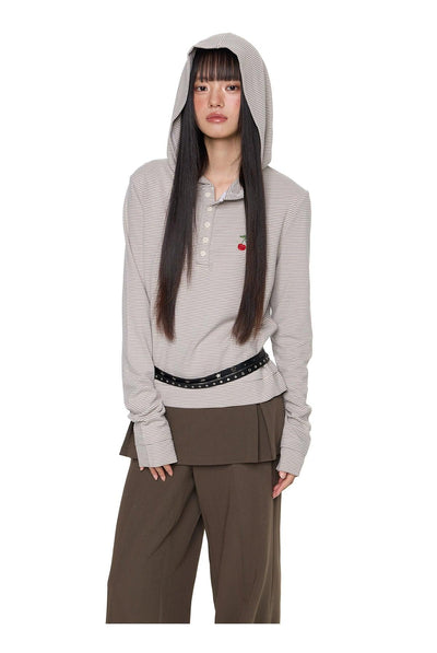 Tom Thin Stripes Slim Hoodie-korean-fashion-Hoodie-Tom's Closet-OH Garments