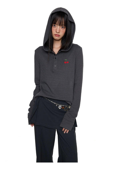 Tom Thin Stripes Slim Hoodie-korean-fashion-Hoodie-Tom's Closet-OH Garments