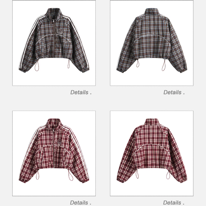 Tom Three-Bar Plaid Jacket & Drawcord Skirt Set-korean-fashion-Clothing Set-Tom's Closet-OH Garments