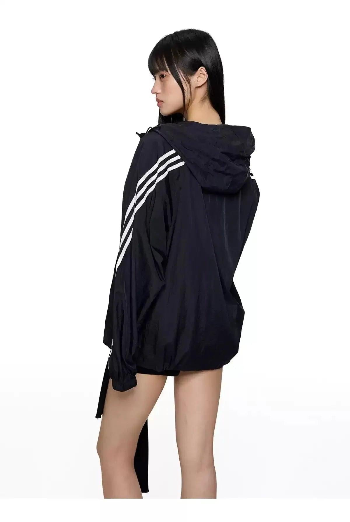 Tom Three-Bar Sun Protection Hooded Jacket-korean-fashion-Jacket-Tom's Closet-OH Garments