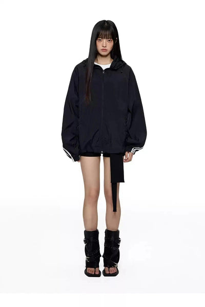 Tom Three-Bar Sun Protection Hooded Jacket-korean-fashion-Jacket-Tom's Closet-OH Garments