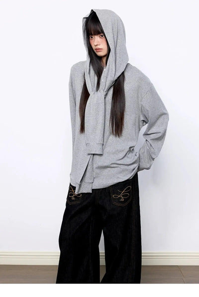 Tom Two-Piece Shawl Detail Hoodie-korean-fashion-Hoodie-Tom's Closet-OH Garments