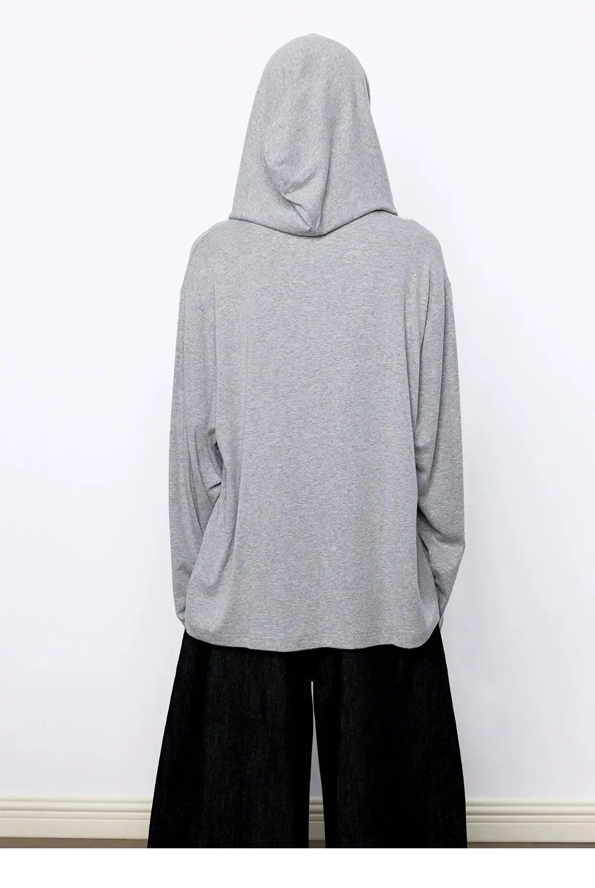 Tom Two-Piece Shawl Detail Hoodie-korean-fashion-Hoodie-Tom's Closet-OH Garments