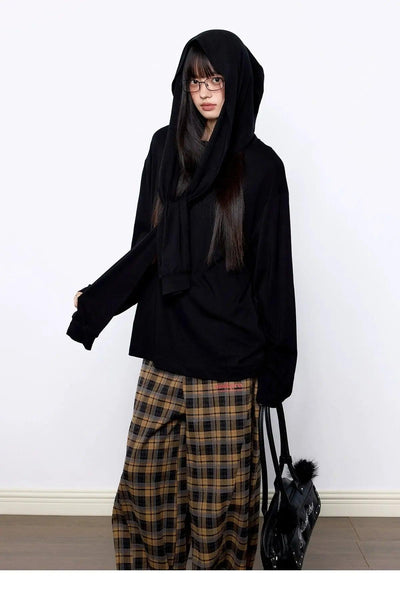 Tom Two-Piece Shawl Detail Hoodie-korean-fashion-Hoodie-Tom's Closet-OH Garments