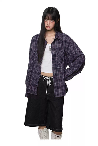 Tom Two-Pocket Plaid Shirt-korean-fashion-Shirt-Tom's Closet-OH Garments
