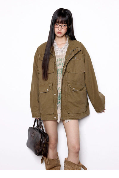 Tom Utility Pockets Workwear Denim Jacket-korean-fashion-Jacket-Tom's Closet-OH Garments