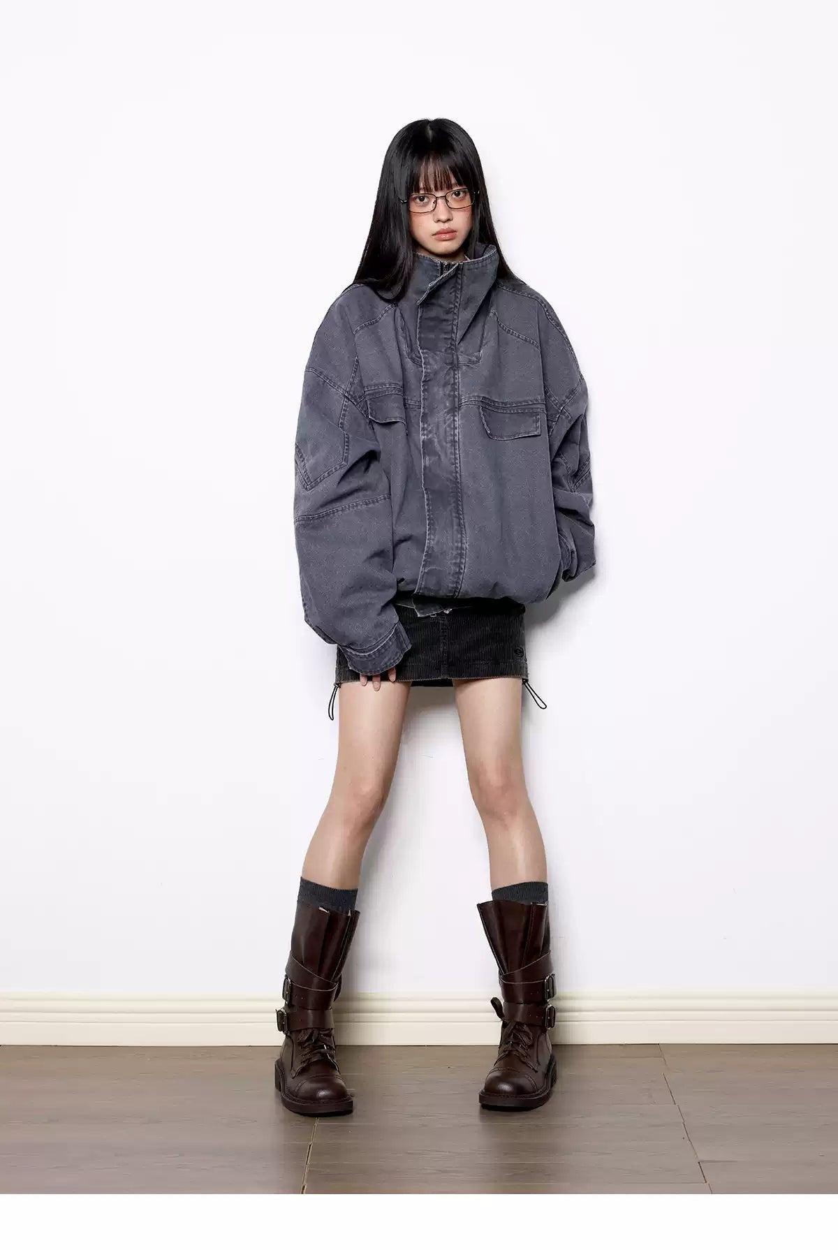 Tom Washed Loose Fit Denim Jacket-korean-fashion-Jacket-Tom's Closet-OH Garments
