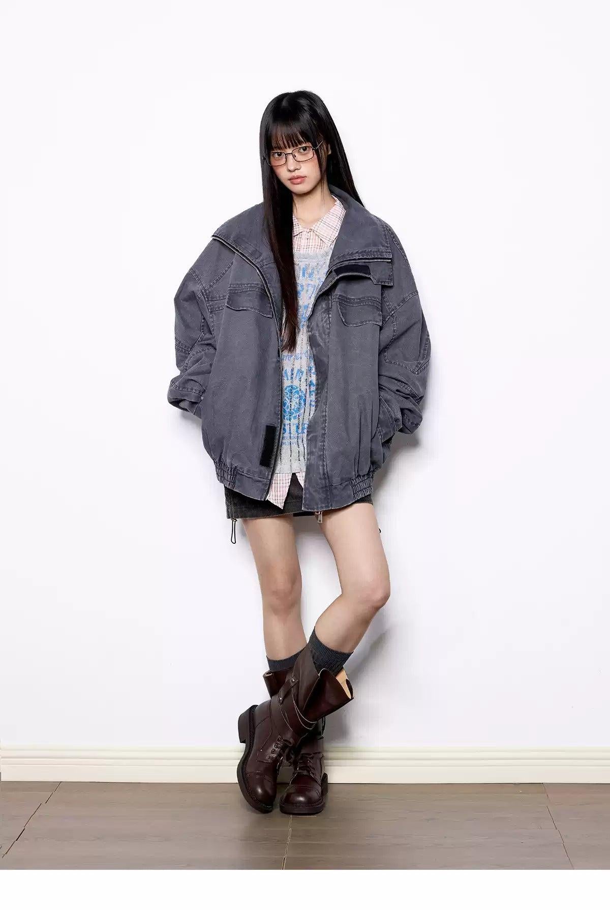 Tom Washed Loose Fit Denim Jacket-korean-fashion-Jacket-Tom's Closet-OH Garments