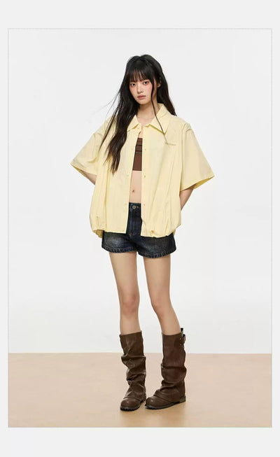 Tom Wide Shoulder Collared Shirt-korean-fashion-Shirt-Tom's Closet-OH Garments