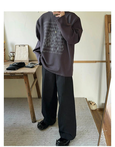 Woo Bulk Text Print Long Sleeve T-Shirt-korean-fashion-T-Shirt-Woo's Closet-OH Garments