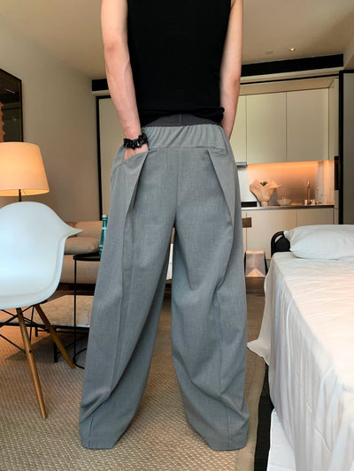 Woo Casual Elastic Waist Pleats Pants-korean-fashion-Pants-Woo's Closet-OH Garments