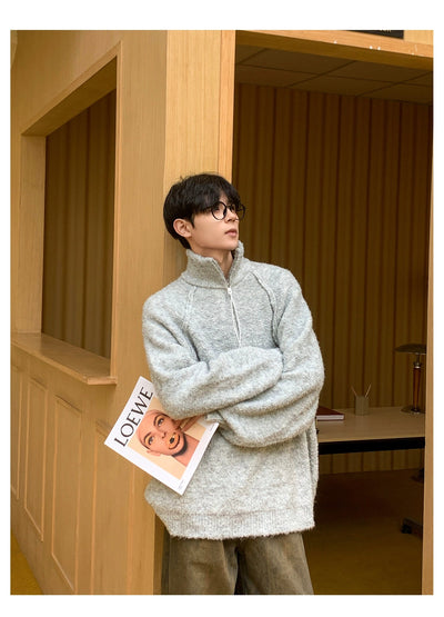 Woo Cozy Half-Zip Sweater-korean-fashion-Half-Zip-Woo's Closet-OH Garments