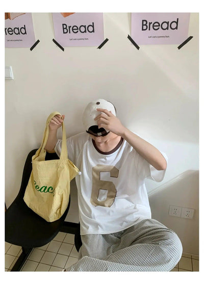 Woo Drop Shoulder Number Graphic T-Shirt-korean-fashion-T-Shirt-Woo's Closet-OH Garments