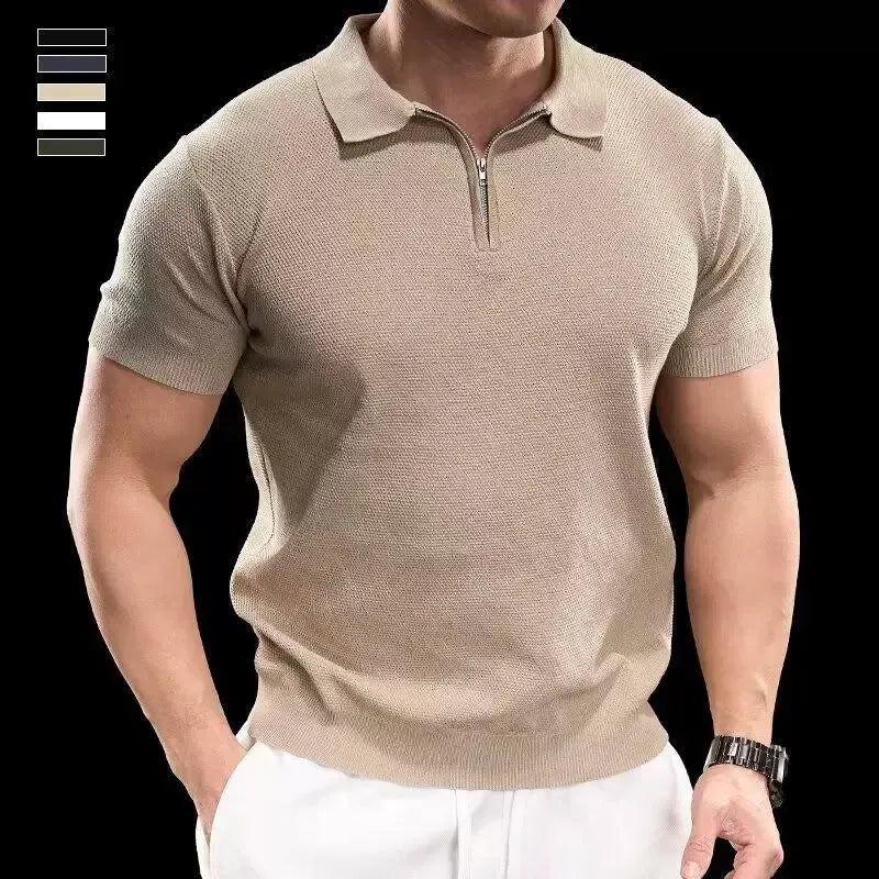Woo Essential Textured Knit Half-Zip-korean-fashion-Half-Zip-Woo's Closet-OH Garments