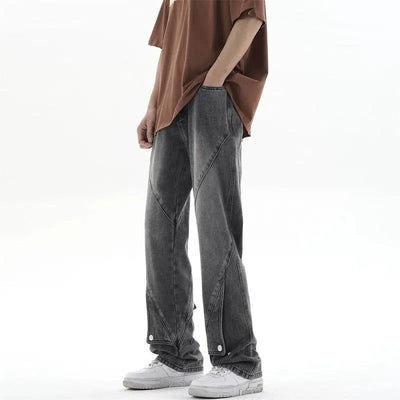 Woo Faded Irregular Style Jeans-korean-fashion-Jeans-Woo's Closet-OH Garments