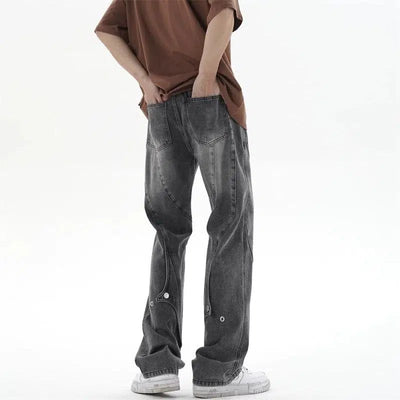 Woo Faded Irregular Style Jeans-korean-fashion-Jeans-Woo's Closet-OH Garments