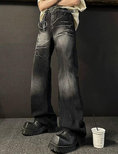 Woo Faded Spots Grunge Jeans-korean-fashion-Jeans-Woo's Closet-OH Garments